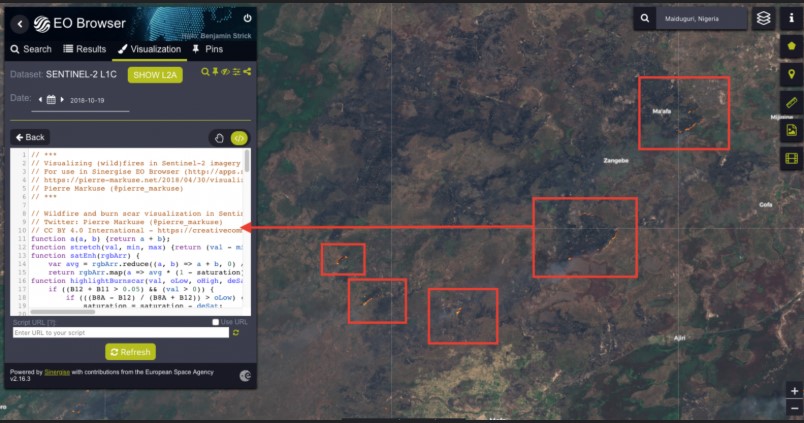 Приклад супутникового знімка